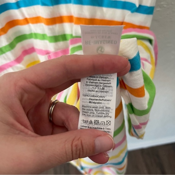 J. Crew Dress Women's Small Rainbow Stripe Scoop Neck Side Slit AL057 - Picture 5 of 9